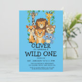 サファリワイルドファースト誕生日招待状 招待状 (スタンド正面)
