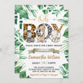 サファリワイルドベビーシャワーパーティー 招待状 (正面/裏面)