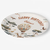 サファリワイルドホットエアバルーンジャングル1st誕生日 ペーパープレート (アングル)