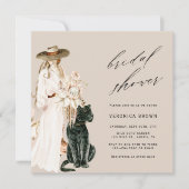 サファリワイルドレオパボーホレディブライダルシャワースクエア 招待状 (正面)