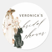 サファリワイルドレオパボーホレディブライダルシャワー ラウンドシール (正面)