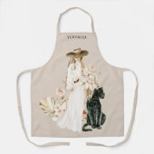 サファリワイルドレオパードボホレディベパーソナライズされたージュ エプロン (正面)