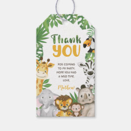 サファリワイルドワンまたは2ワイルドジャングル誕生日のお気に入り ギフトタグ
