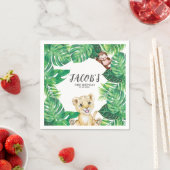 サファリワイルドワンアニマルジャングル写真1歳の誕生日 スタンダードカクテルナプキン (インサイチュ)