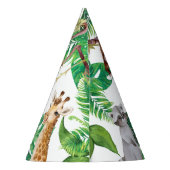 サファリワイルドワンアニマルジャングル写真1歳の誕生日 パーティーハット (裏面)