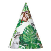 サファリワイルドワンアニマルジャングル写真1歳の誕生日 パーティーハット (左)