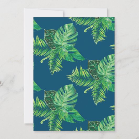 サファリワイルドワンアニマルジャングル写真1歳の誕生日 招待状 (裏面)