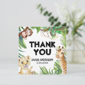 サファリワイルドワンアニマルジャングル写真1歳の誕生日 招待状 (スタンド正面)