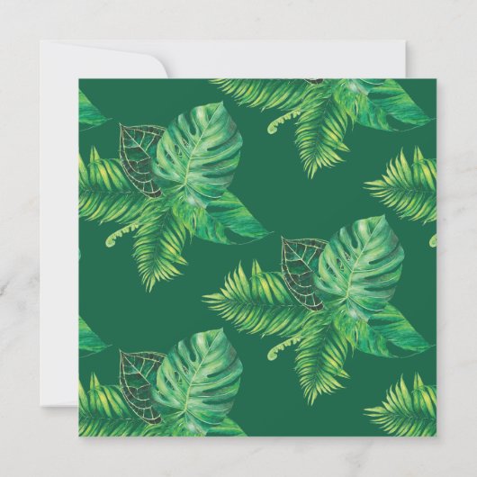 サファリワイルドワンアニマルジャングル写真1歳の誕生日 招待状 (裏面)