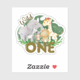 サファリワイルドワンアニマルトロピカル葉 シール