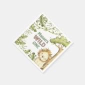 サファリワイルドワンウォータカラー1歳の誕生日 スタンダードカクテルナプキン (角)