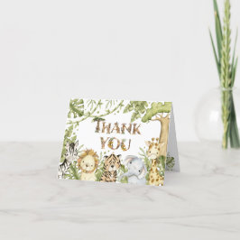 サファリワイルドワンウォーターカラー誕生日 サンキューカード