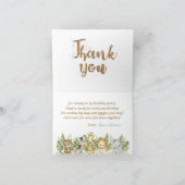 サファリワイルドワンウォーターカラー誕生日 サンキューカード (内部)