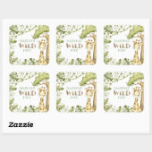 サファリワイルドワンウォーターカラー誕生日 スクエアシール (シート)