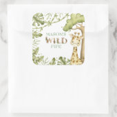 サファリワイルドワンウォーターカラー誕生日 スクエアシール (バッグ)