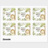 サファリワイルドワンウォーターカラー誕生日 スクエアシール (シート)