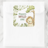 サファリワイルドワンウォーターカラー誕生日 スクエアシール (バッグ)