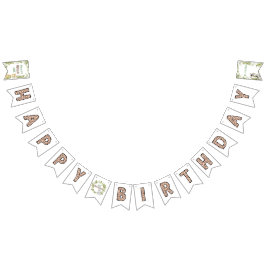 サファリワイルドワンウォーターカラー誕生日 バンティングフラッグ