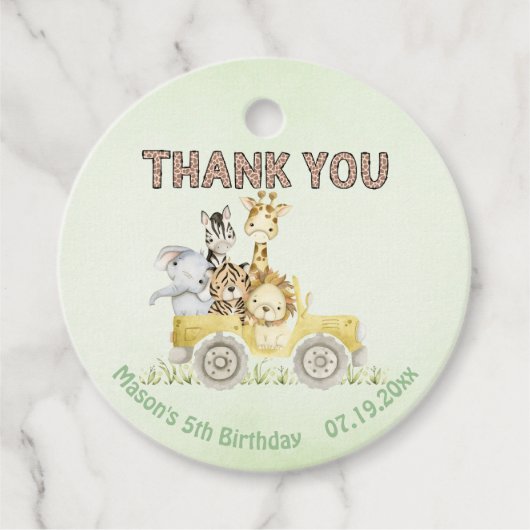 サファリワイルドワンウォーターカラー誕生日 フェイバータグ (正面)