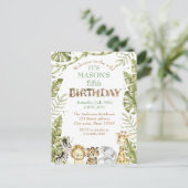 サファリワイルドワンウォーターカラー誕生日 ポストカード (スタンド正面)