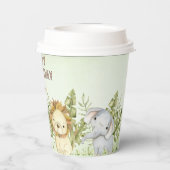 サファリワイルドワンウォーターカラー誕生日 紙コップ (裏面)