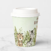 サファリワイルドワンウォーターカラー誕生日 紙コップ (正面)