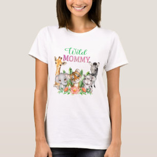 サファリワイルドワンウォーターカラー誕生日 Tシャツ