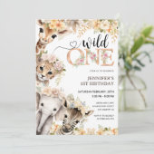 サファリワイルドワンガール1st誕生日招待状 招待状 (スタンド正面)