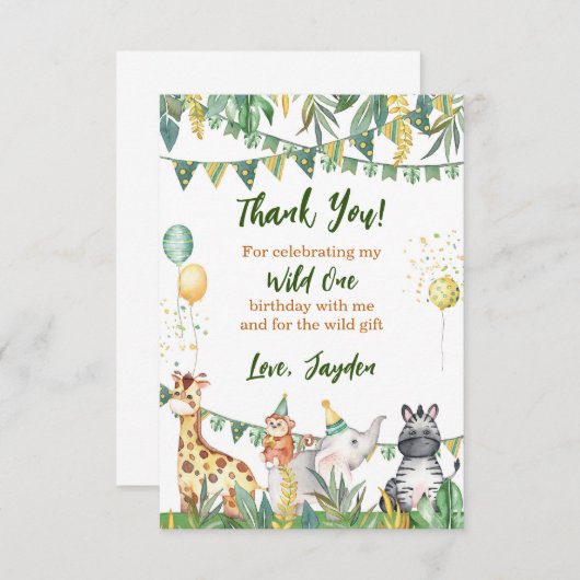 サファリワイルドワンサンキューカード サンキューカード (正面/裏面)
