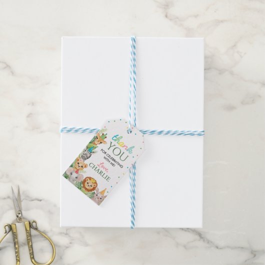 サファリワイルドワンサンキューラベル ギフトタグ (より糸付き)