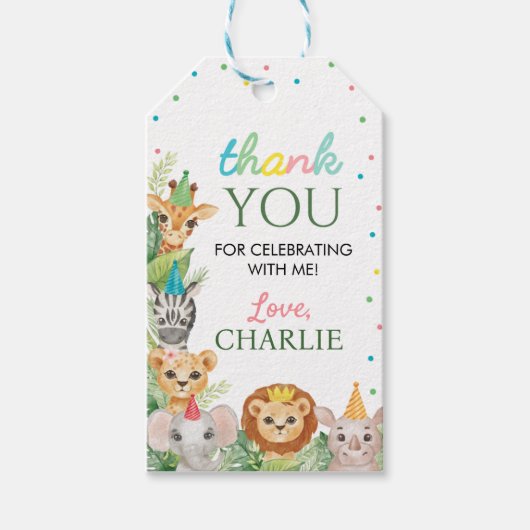 サファリワイルドワンサンキューラベル ギフトタグ (正面)