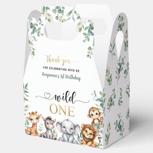 サファリワイルドワンジャングル動物1歳の誕生日 フェイバーボックス (オープン)