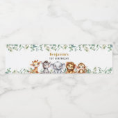 サファリワイルドワンジャングル動物1歳の誕生日 ペットボトルラベル (シングルラベル)