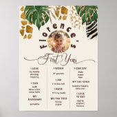 サファリワイルドワントロピカルバースデーフォトマイルストーン ポスター (正面)