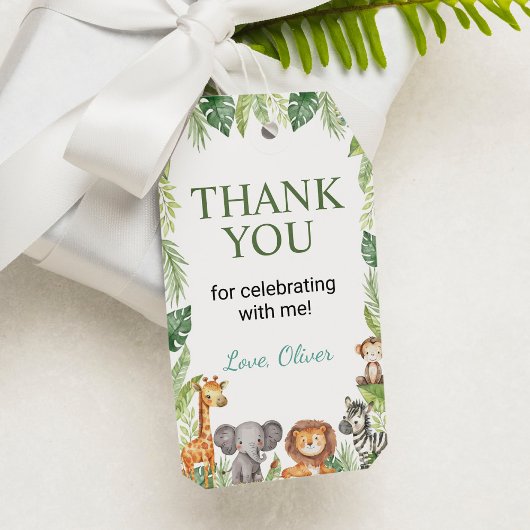 サファリワイルドワンバースデーパーティーありがとうラベル ギフトタグ