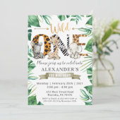 サファリワイルドワンバースデーパーティーへの招待 招待状 (スタンド正面)
