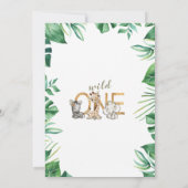 サファリワイルドワンバースデーパーティーへの招待 招待状 (裏面)