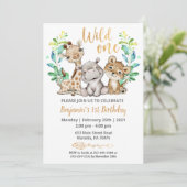 サファリワイルドワンバースデーパーティーへの招待 招待状 (スタンド正面)