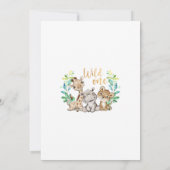 サファリワイルドワンバースデーパーティーへの招待 招待状 (裏面)