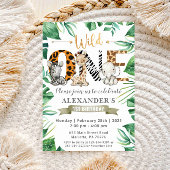 サファリワイルドワンバースデーパーティーへの招待 招待状