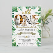 サファリワイルドワンバースデーパーティー実在ホイルインベンション 箔招待状 (立ち正面)