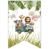 サファリワイルドワンファーストハッピーバースデー バンティングフラッグ (第1の旗)