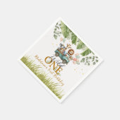 サファリワイルドワンファースト誕生日 スタンダードカクテルナプキン (角)