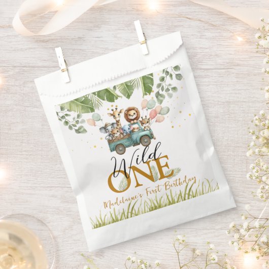 サファリワイルドワンファースト誕生日 フェイバーバッグ (クリップ留めされた状態)