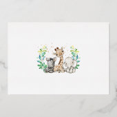 サファリワイルドワンフォト実在金ゴールド 箔招待状 (裏面)