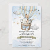 サファリワイルドワンホットエアバルーンバースデーパーティー 招待状 (正面)