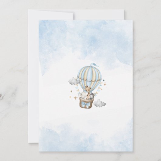 サファリワイルドワンホットエアバルーンバースデーパーティー 招待状 (裏面)