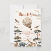 サファリワイルドワンホットエアバルーン&ジャングル誕生日 サンキューカード (正面)