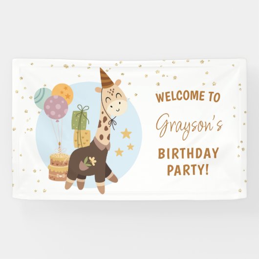 サファリワイルドワンボーイ誕生日へようこそ 横断幕 (横)