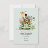 サファリワイルドワン誕生日サンキューカード サンキューカード (正面)